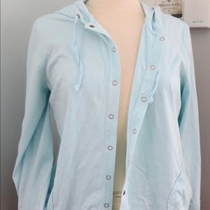 J.Jill Snap front lightweight cotton hoodie